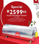 Franke Hot Water Cylinder-150Ltr, 400Kpa