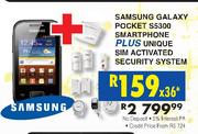 Samsung Galaxy Pocket S5300 Smartphone + Unique Sim Activated Security System