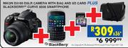 Nikon D2100 DSLR Camera With Bag And SD Card Plus Blackberry Curve 9320 Smartphone