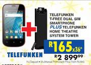 Telefunken T-Free Dual Sim Smartphone + Telefunken Home Theatre System Tower