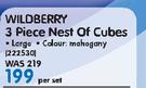 Wildberry 3 Piece Nest Of Cubes(Large)-Per Set