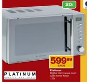 Platinum Digital Microwave Oven With Mirror Finish- 20L