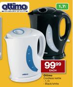 Ottimo Cordless Kettle Black/White- 1.7L Each