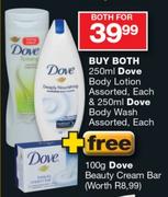 Dove Body Lotion Assorted-250ml & Dove Body Wash Assorted-250ml