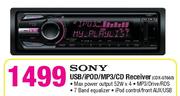 Sony USB/iPod/MP3/CD Receiver (CDX-GT660)