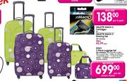 Solo 3 Piece Luggage Set-59cm& 69cm Trolleys, 30cm Cosmetic Bag per set