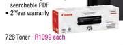 Canon 728 Toner Each