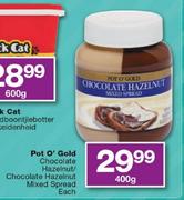 Pot O'Gold Chocolate Hazelnut/Chocolate Hazelnut Mixed Spread-400g Each