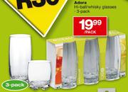 Adora Hi-Ball/Whisky Glasses-3 Per Pack