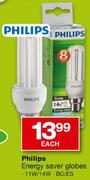 Philips Energy Saver Globes-11W/14W Each