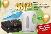 Ottimo White/Black Cordless Kettle-1.7l