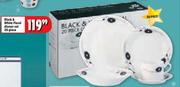 Black & White 20-Piece Floral Dinner Set