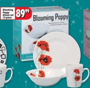 Blooming 12-Piece Poppy Dinner Set