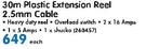Digitech 30m Plastic Extension Reel 2.5mm Cable