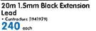 Reelco 20m 1.5mm Black Extension Lead