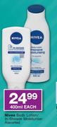 Nivea Body Lotion/In-Shower Moisturiser Assorted-400ml Each
