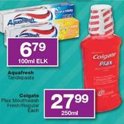 Colgate Plax Mouthwash Fresh/Regular-250ml Each