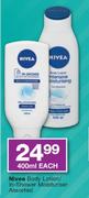 Nivea Body Lotion/In-Shower Moisture Assorted-400ml Each