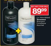 Tresemme Shampoo/Conditioner Assorted - 2 x 750ml/900ml