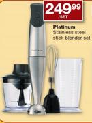 Platinum Stainless Steel Stick Blender Set - Per Set