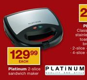 Platinum 2-Slice Sandwich Maker-Each