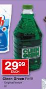 Cleen Green Refill Original/Lemon - 2L Each