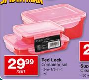 Red Lock Container Set 2-In-1/3-In-1 - 2L Per Set