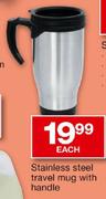 Stainless Steel Travel Mug With Handle-Each