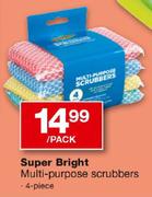 Super Bright Multi-Purpose Scrubbers-4 Piece