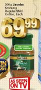 Jacobs Kronung Regular/Mild Coffee, Each-200g
