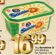 Sunshine D Lite Medium Fat Spread Tub-1kg