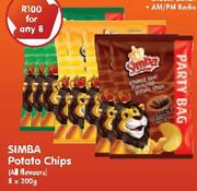 Simba Potato Chips(All Flavours)-8x200Gm
