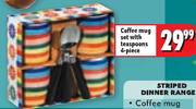 Coffee Mug Set With Teaspoons 4 Piece