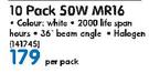 Osram 10 Pack 50W MR16-Per Pack