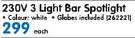 White 230V 3 Light Bar Spotlight