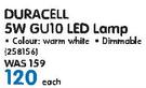 Duracell 5W GU10 LED Lamp