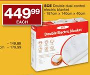 SCE Double Dual-Control Electric Blanket-187x140x40cm