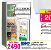 KIC Metallic Silver Top Freezer Fridge-215Ltr(KTF 523)