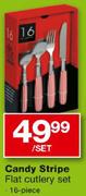 Candy Stripe Flat Cutlery Set 16-Piece-Per Set