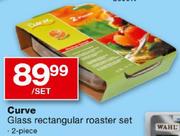 Curve Glass Rectangular Roaster Set 2-Piece-Per Set