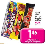 Nestle Mini's Bar One,Smarties and Tex Each