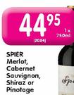Spier Merlot, Cabernet Sauvignon, Shiraz Or Pinotage-1x750ml