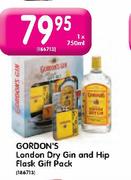 Gordon's London Dry Gin And Hip Flask Gift Pack-1x750ml