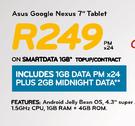 Asus Google Nexus 7" Tablet-On Smartdata 1GB Topup/Contract