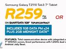 Samsung Galaxy T2110 Tab3 7" Tablet-On Smartdata 1GB Topup/Contract