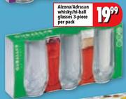 Aizona/Adrasan Whisky/Hi-Ball Glasses 3 Piece-Per Pack