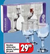 Nevakar White Wine Glasses 3 Piece-Per Pack