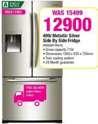 Samsung 499L Metallic Silver Side By Side Fridge(Freezer RF67D)