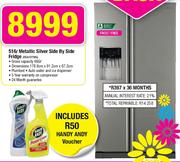 Samsung 516L Metallic Silver Side By Side Fridge(RSA1DTMG)