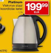 Platinum Vlekvrye Staal Koordlose Ketel-1.7ltr Elk